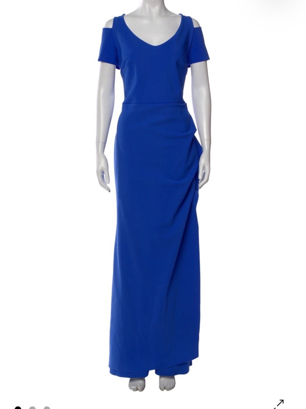 Chiara Boni Cold-Shoulder Maxi Dress in Cobalt Blue